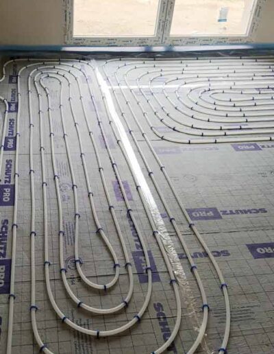 Suelo radiante aerotermia en salon